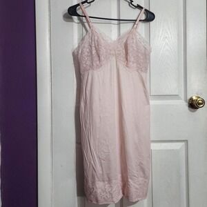 Vintage Pink Lace Chemise Slip